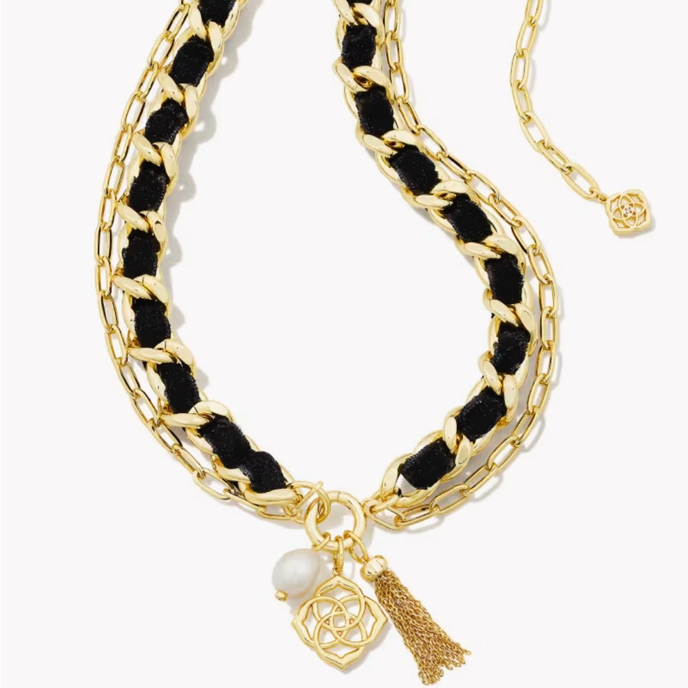Kendra Scott Gold and Black Necklace with Tassel